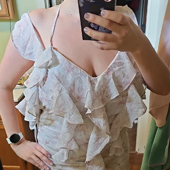 Storia Cream Floral Backless Dress - Picture 8 of 10